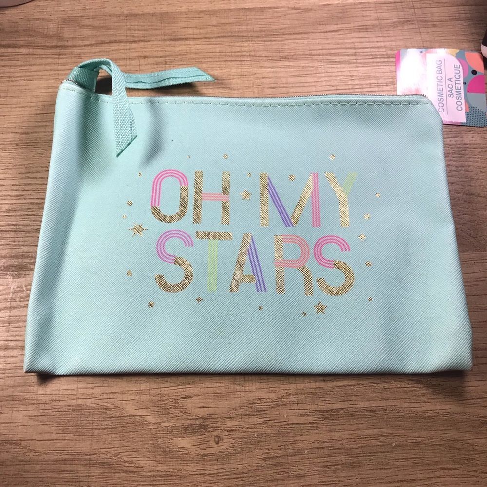 Mint Green 'Oh My Stars' Cosmetic Bag